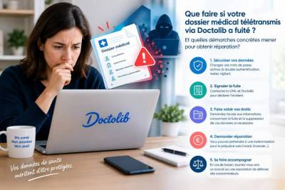 Que faire si votre dossier médical télétransmis via doctolib a fuité et quelles démarches concrètes mener pour obtenir réparation
